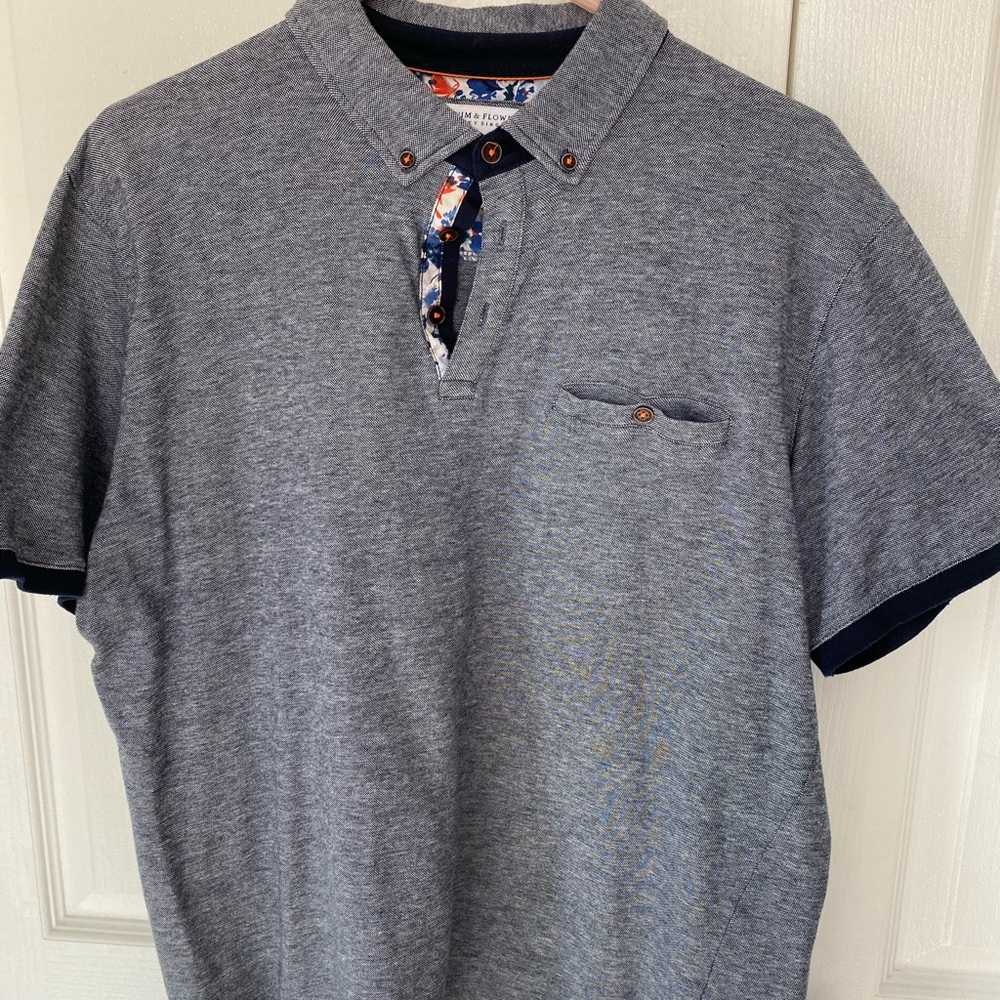 Ricky Singh Denim & Flower polo shirt